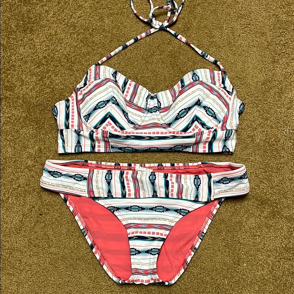 Lucky Brand Multicolor Striped Bikini